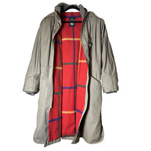 Vintage Fox Run By Lucien Padawer Wool Blend Batwing Trench Coat Removeable Hood